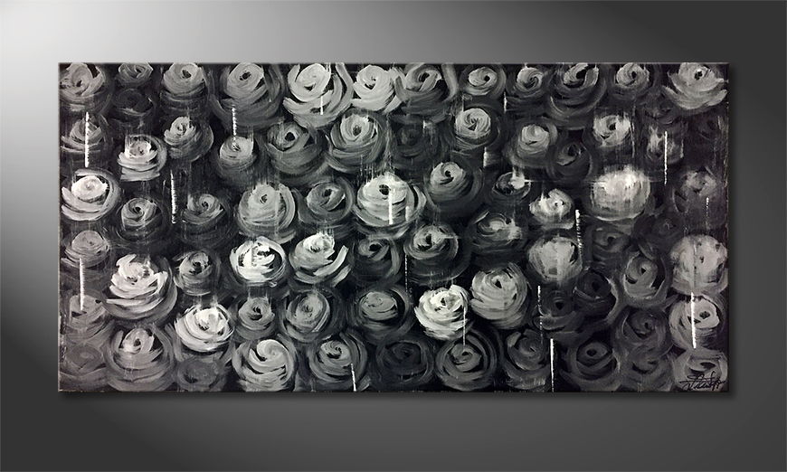 Woonkamer schilderij Black Roses 120x60cm