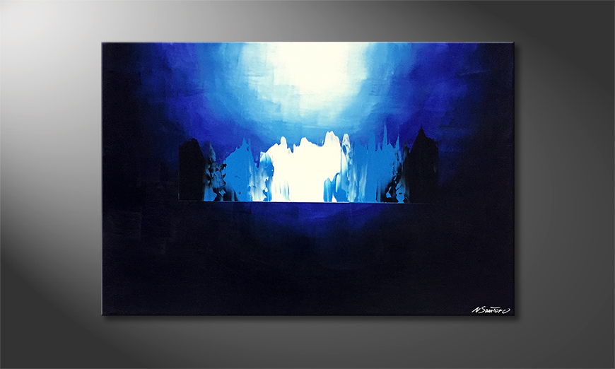 Woonkamer schilderij Blue Flames 120x80cm