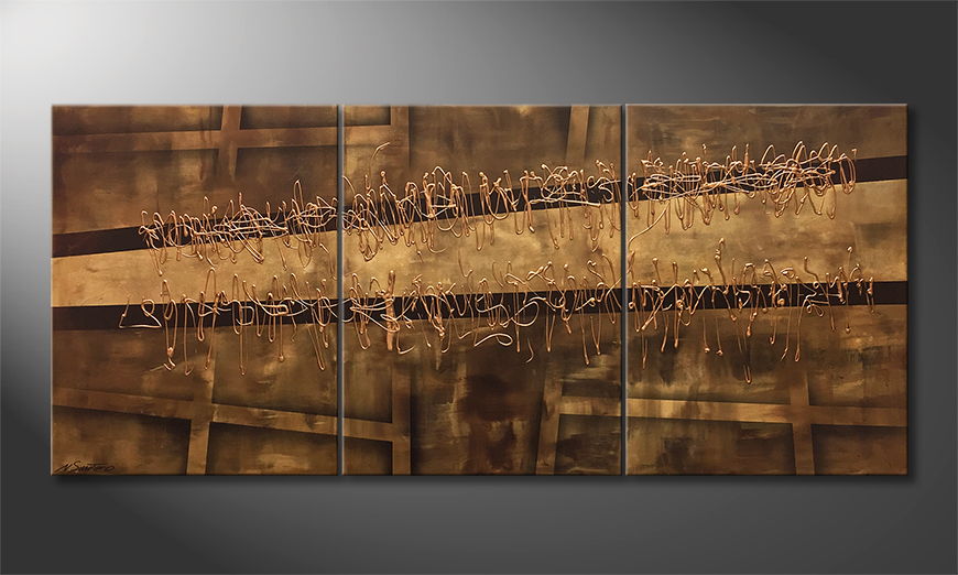 Woonkamer schilderij Copper Move 180x80cm