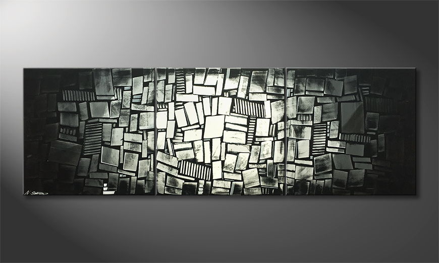 Woonkamer schilderij Cubic Night 210x70cm
