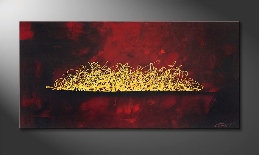 Woonkamer schilderij Glowing Gold 120x60cm