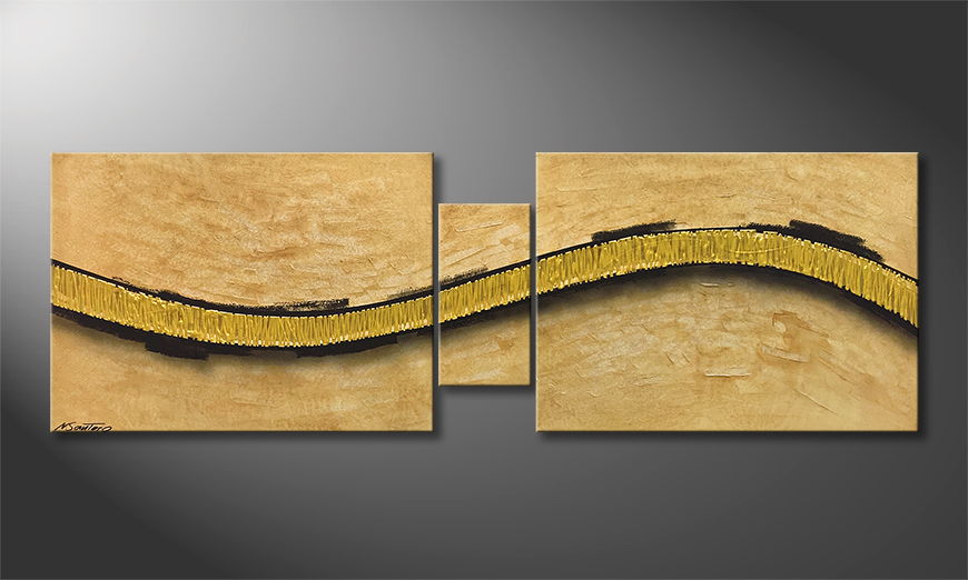 Woonkamer schilderij Golden Canyon 180x60cm