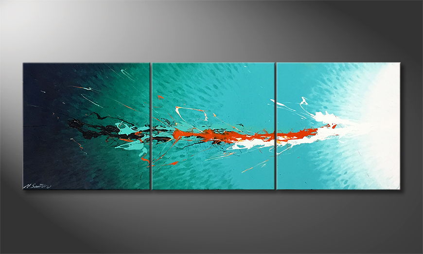 Woonkamer schilderij Ice Explosion 180x60cm