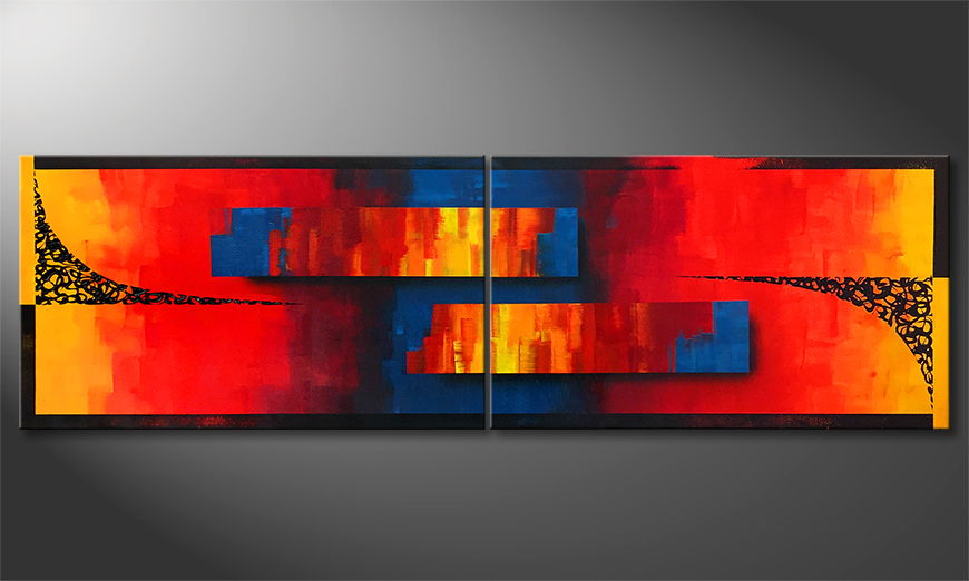 Woonkamer schilderij Placebo Colors 200x60cm