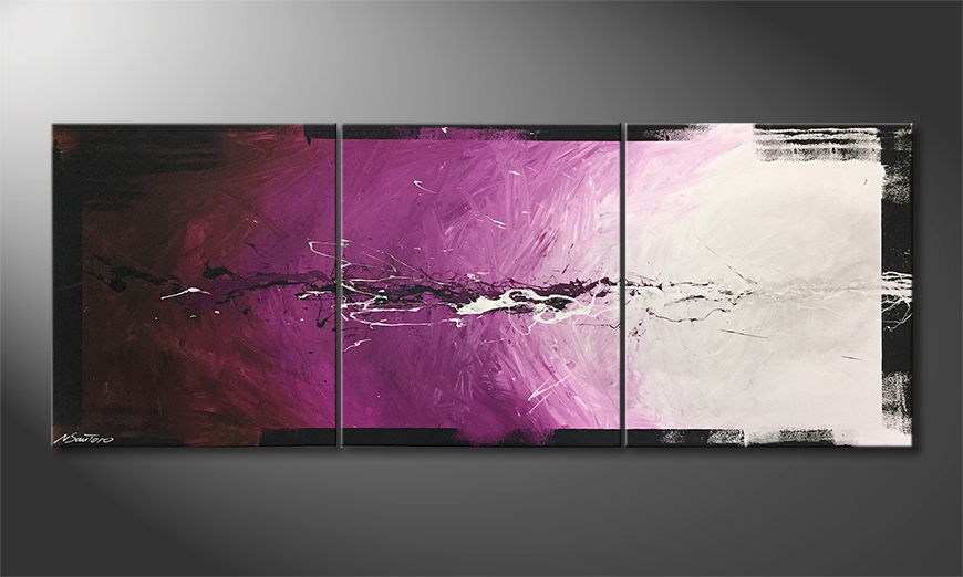 Woonkamer schilderij Purple Phase 180x70cm