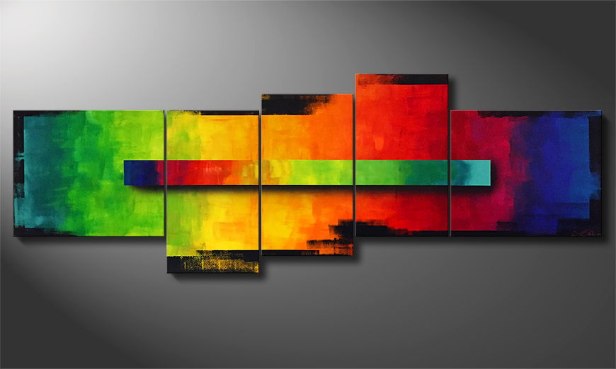 Woonkamer schilderij Vision Of A Rainbow 310x110x4cm